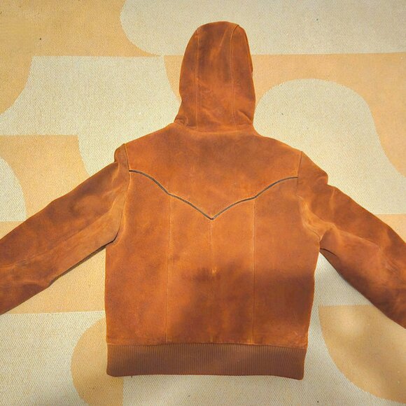 Brown Wilsons Leather, faux fur lined bomber w/ hood - Picture 5 of 5